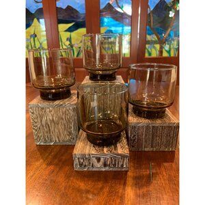 Vintage Libbey Tawney Brown Juice Glasses.